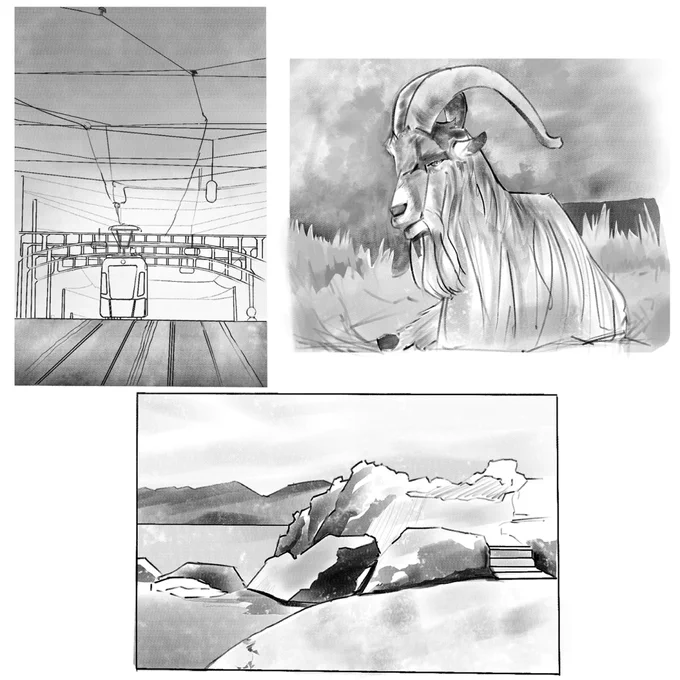 スケッチ練習
限られた時間でそれっぽく描くの難しい 
