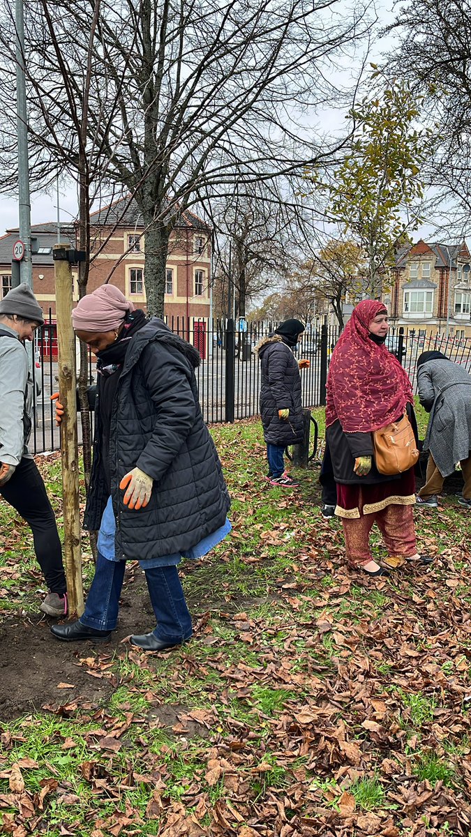 Tree planting at dispenser and Clare Garden.