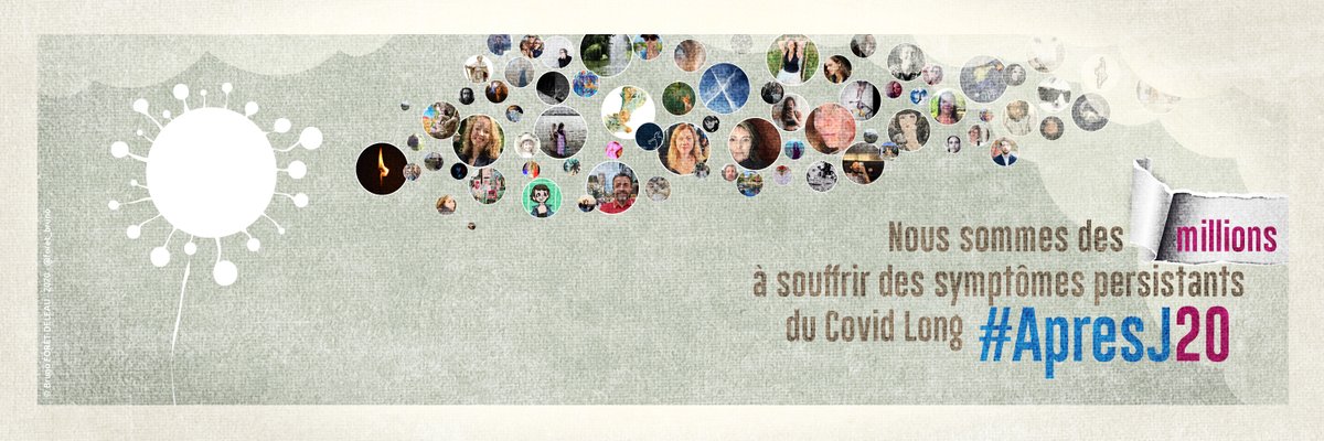 Si vous souhaitez utiliser cette bannière #ApresJ20 pour votre profil Twitter, voici une version mise à jour car le nombre de malades a largement augmenté depuis le début de la pandémie. Courage à celles et ceux qui sont encore pris dans l'étau infernal du #CovidLong 💪