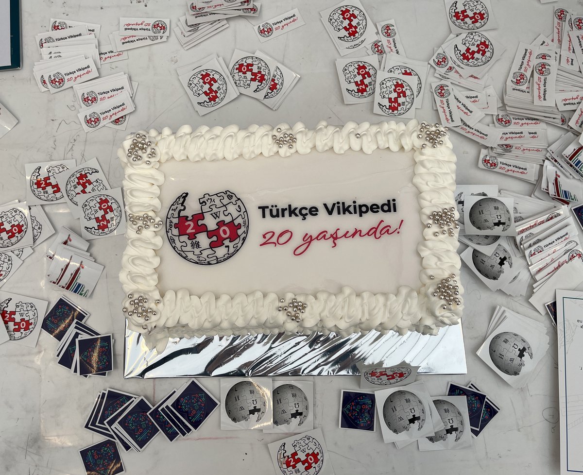 Wikimedia's tweet photo. Happy 20th birthday, Turkish Wikipedia!

Since 5 December 2002, volunteers have added more than 529,000 articles to Vikipedi, the Turkish language edition of Wikipedia.

@WikimediaTurkey celebrated this incredible milestone last week with the community and, obviously, cake. https://t.co/6Lp3kBIa0n