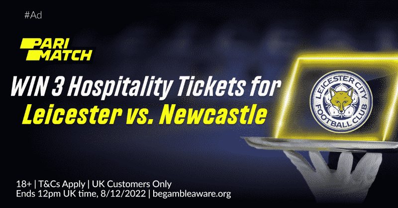 ParimatchUK's tweet photo. 🎟️ 2 x 3 Leicester City tickets up for grabs!

We're teaming up with @LCFC to give YOU the chance to WIN 3 hospitality tickets to Leicester vs. Newcastle, 26th December!

To enter:
📲 Follow @ParimatchUK
🔁 Retweet this post
💬 Reply with #ParimatchLCFC

T&amp;Cs Apply.

#LCFC