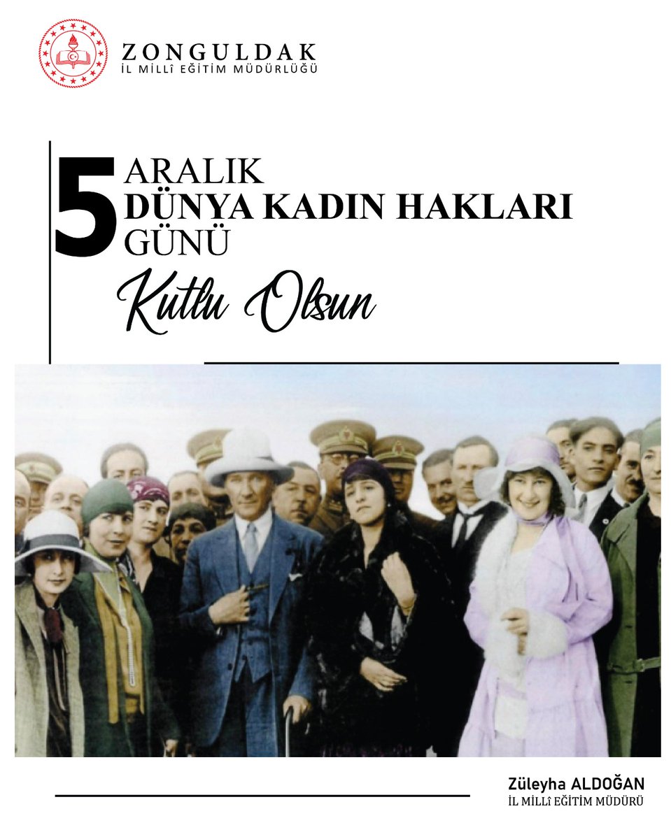 "Dünyada Her Şey Kadının Eseridir." sözü ile Türk kadınına hak ettiği değeri veren ve kadınlara bir çok Avrupa ülkesinden önce, milletvekili seçme ve seçilme hakkı tanınmasının yıldönümünde Gazi Mustafa Kemal Atatürk'ü saygı, rahmet, minnetle anıyoruz.
<a href="/tcmeb/">Millî Eğitim Bakanlığı</a> <a href="/zuleyhaaldogan/">Züleyha Aldoğan</a>