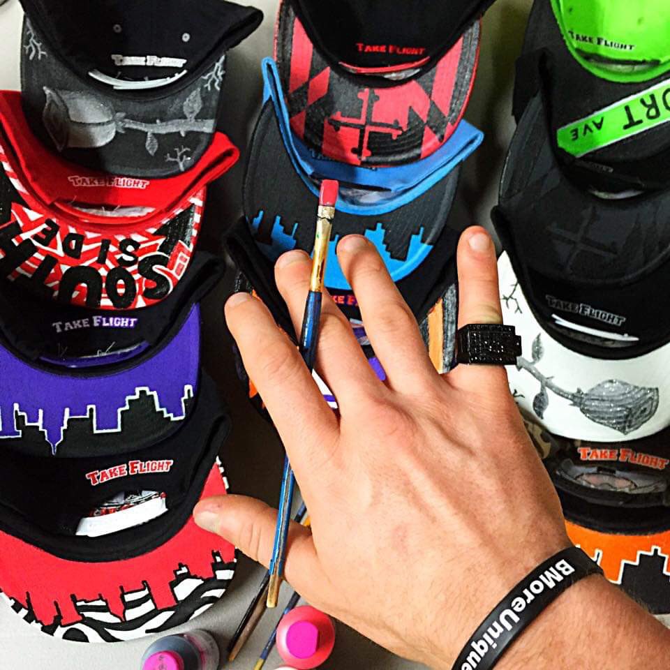 SL1M3T1M3's tweet photo. Back when I used to hand paint all the hats and drop 1/1 Merch! Before #NFTs #bmoreunique https://t.co/J1u9kbogDg