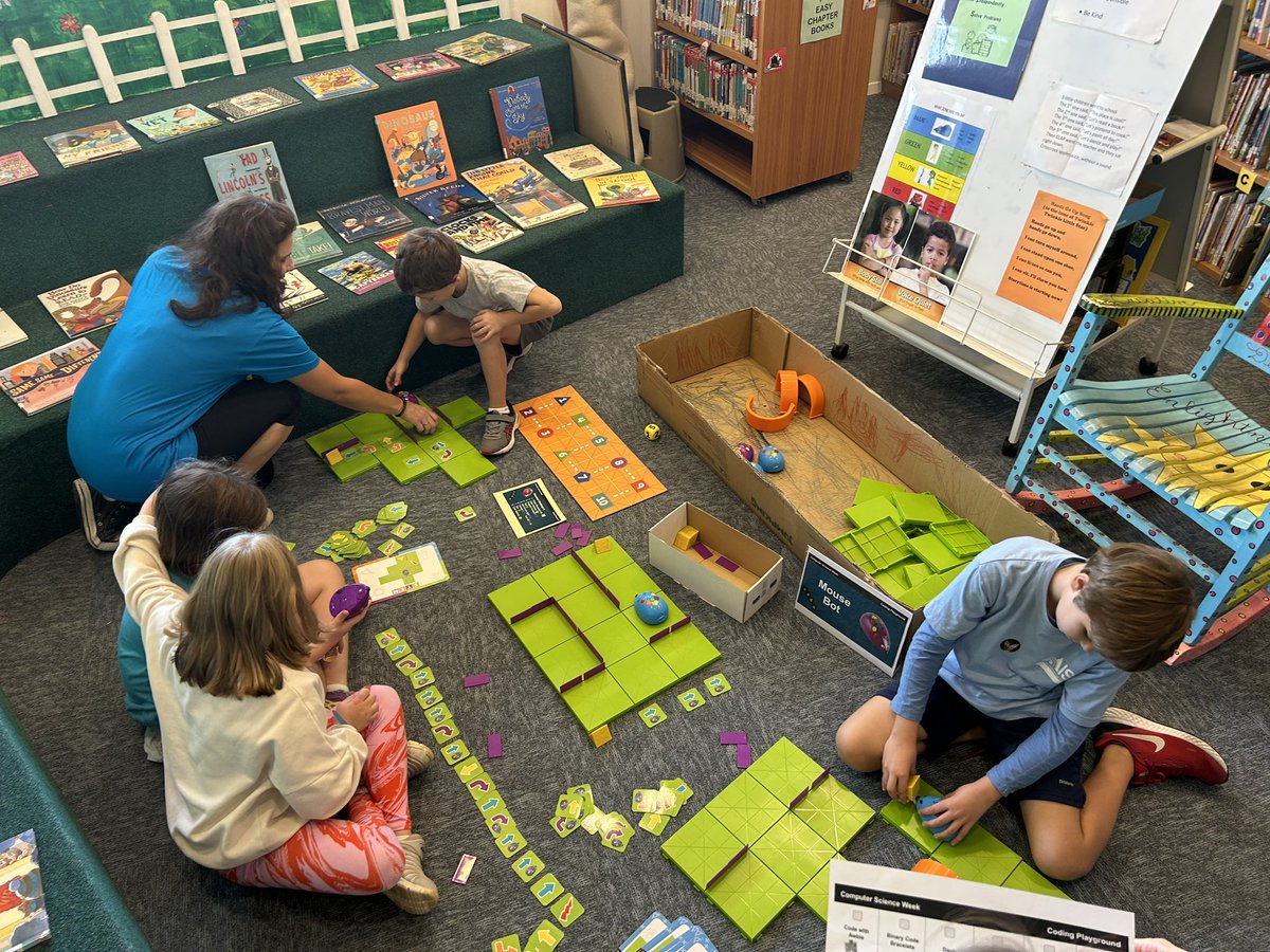 OrleeMedalion's tweet image. Students love exploring a variety of coding activities in our Coding Playground @WBAISIsrael @carolllemieux #CompSciEdWeek #HourofCode @PlayOsmo @firstlegoleague #mousebots #beebots