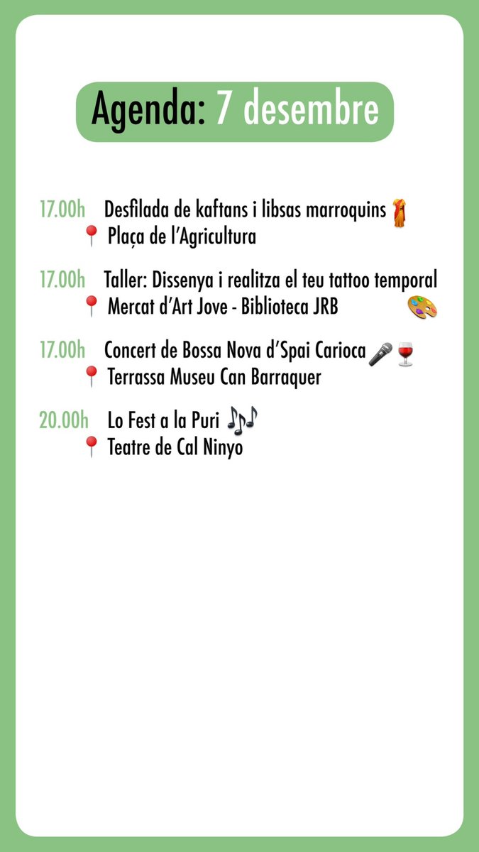 Què fem avui a la #FiraPuríssima2022?

#visitsantboi #turismesantboi #santboidellobregat #FiraPuríssima #Puríssima