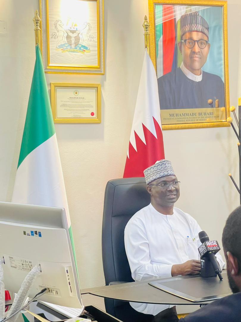 DohaEmbassy's tweet photo. Visit of ARISE News crew to Embassy of Nigeria, Doha, Qatar. https://t.co/0iCYxZ3SgN
