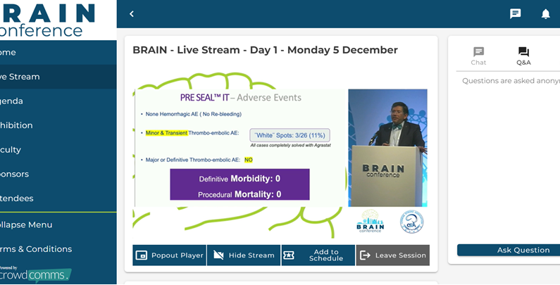 brainconferenc1's tweet image. Osama Zaidat presenting an exciting talk on &apos;Innovative Aneurysm Device, First in Man Experience &amp;amp; Six Months Follow-Up&apos; at #BARTSBrainConference right now. 

View LIVE on our virtual platform and register your place here: brainconference.co.uk