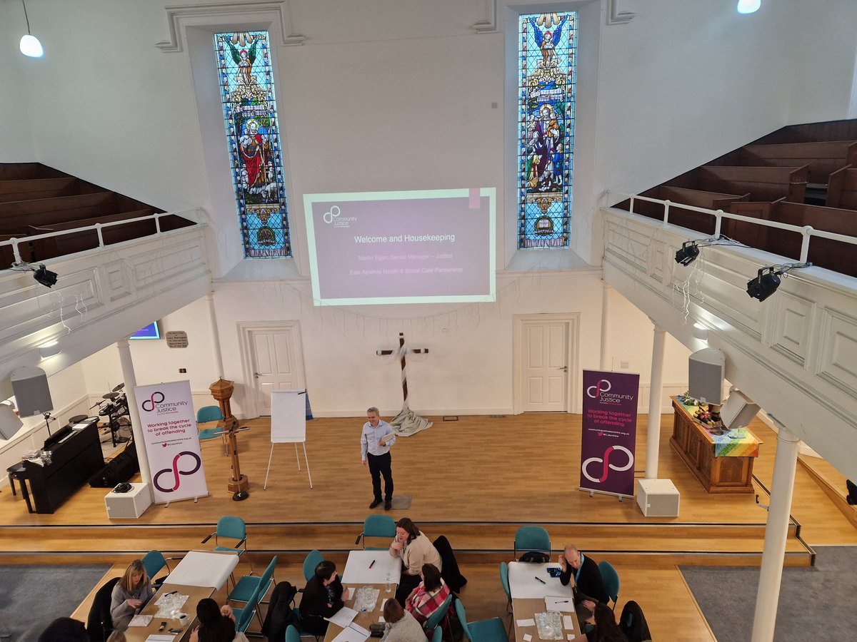 CJAyrshire's tweet image. Martin Egan, Senior Manager Justice @EAHSCP welcomes everyone to the #CommunityReintegration workshop and delivers the opening remarks. Encouraging open and honest discussion during today&apos;s session.
