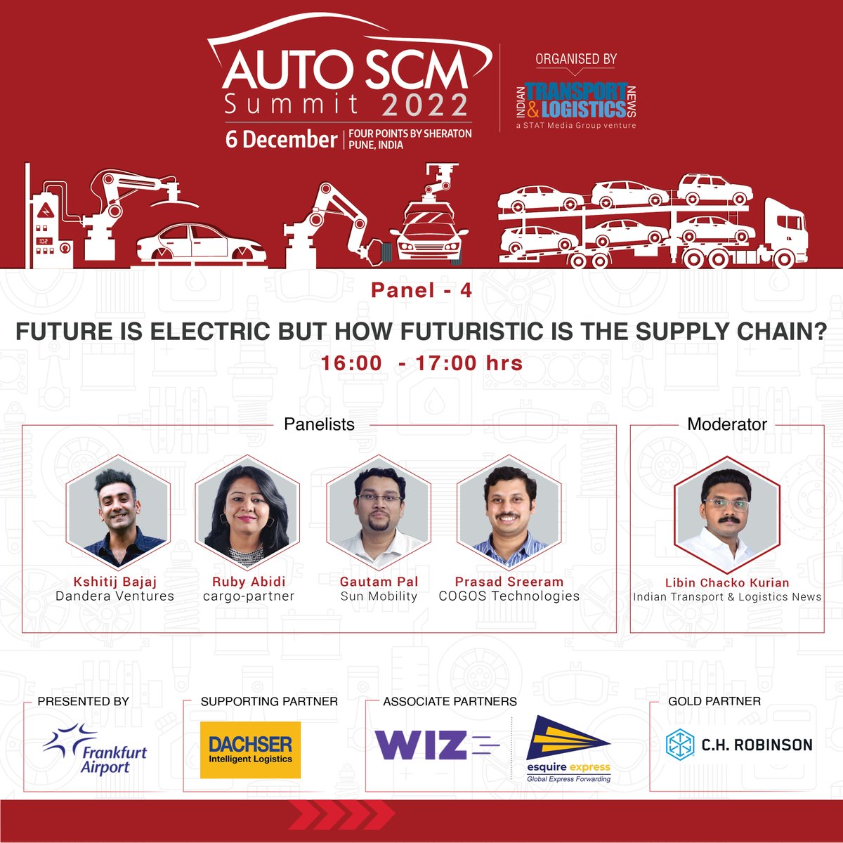 ITLNLive's tweet photo. Take a look at the 4th panel of @AutoSCMSummit 2022 happening in Pune tomorrow. 

Subject: Future is electric but how futuristic is the supply chain?

@Airport_FRA @dachser_news #WIZ #EsquireExpress
@CHRobinson

Register now: https://t.co/rDr3AgUhMv

#AutoSCMSummit2022 #event2022 https://t.co/4LEXufPhTA