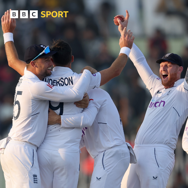 bbctms's tweet photo. England have secured one of their most famous wins as they beat Pakistan by 74 runs in the final minutes of the first Test in Rawalpindi. 🤯

Report ⬇️

#BBCCricket #PAKvENG
