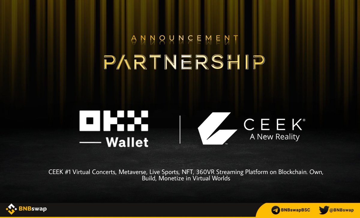 📢 @okxweb3 announced a partnership with @CEEK! #CEEK #1 Virtual Concerts,  #Metaverse, Live Sports, #NFT, 360VR Streaming Platform on Blockchain. Own,  Build, Monetize in Virtual Worlds #OKXwallet a #Web3 portal with Crypto