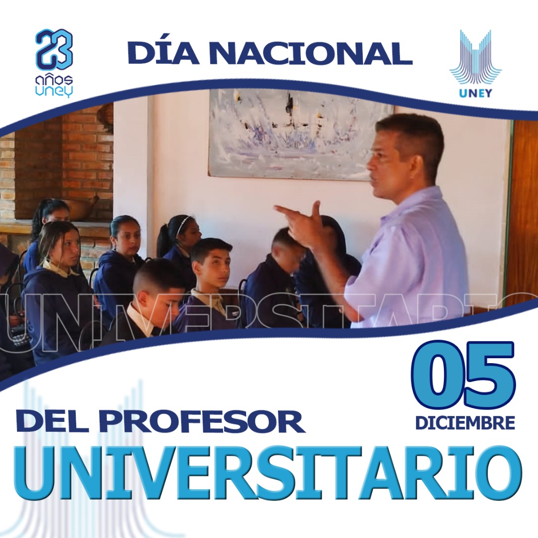 Reconocemos la vocación y el compromiso de nuestro personal docente, y agradecemos su valiosa labor de formar profesionales y hacer de las personas gente de futuro. Felicitaciones a los profesores de la <a href="/uney_oficial/">UNEY</a> y a todos los que cumplen este rol en el país. <a href="/MedozaWullian/">Wullian Mendoza</a>