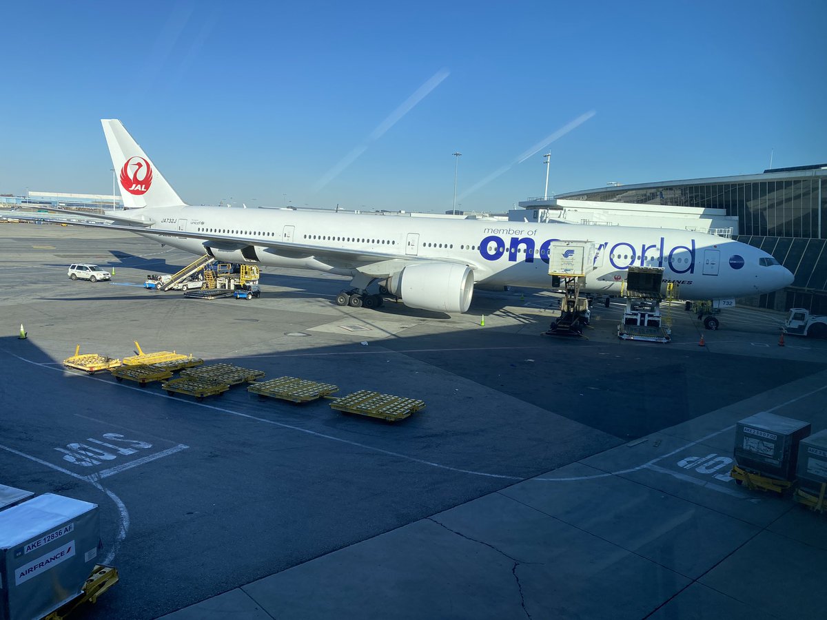 alohamiler's tweet photo. ニューヨークからの長時間のフライトのお供はワンワールド塗装機のJALファーストクラス✈️

アメリカン航空マイルで8万マイル
燃油サーチャージなしで諸税5.60$

今年は🇯🇵JAL2回🇶🇦カタール1回と
アメリカンマイルでファーストクラスにお世話になり感謝🙇‍♂️

#ファーストクラス　#JAL https://t.co/eA1FttNXnf