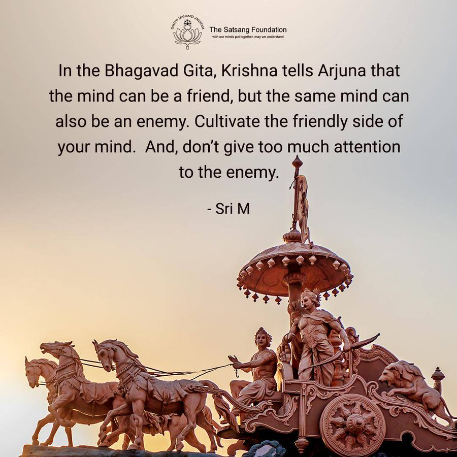 completeindia's tweet photo. Don’t fight against your bad habits — cultivate good habits and let them fight against your bad habits - Gita
If a person cannot manage himself, he cannot manage others, not to speak of the world. - Gita
Controlling of the six senses can be done through Karma Yoga https://t.co/4TclPo6vcd