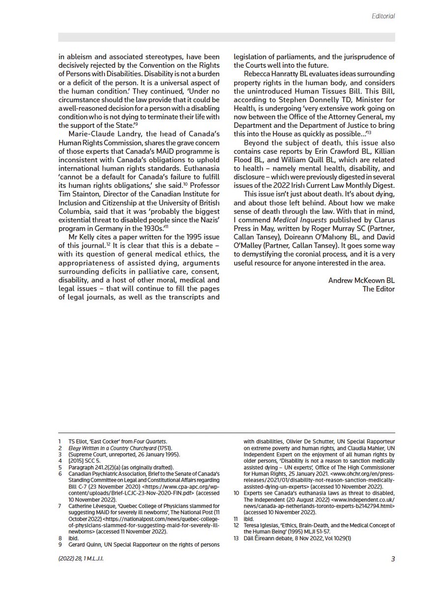 Andrew McKeown BL (@amckeownbl) on Twitter photo Latest issue of the MLJI is now available. My work doesn't generally begin with a memento mori! Submissions (2-15k words) to the last issue of the MLJI on issues with a legal, medical or bioethical content arising @ interface between law and health to andrew.mckeown@lawlibrary.ie Latest issue of the MLJI is now available. My work doesn't generally begin with a memento mori! Submissions (2-15k words) to the last issue of the MLJI on issues with a legal, medical or bioethical content arising @ interface between law and health to andrew.mckeown@lawlibrary.ie