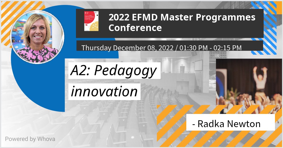I am speaking at 2022 EFMD Master Programmes Conference. Please check out my talk if you're attending the event! #EFMDmasters - via #Whova event app