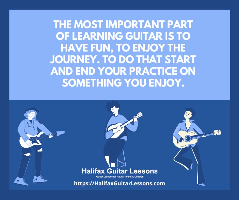 IgniteLessons's tweet photo. THE MOST IMPORTANT PART OF LEARNING GUITAR IS TO HAVE FUN, TO ENJOY THE JOURNEY. TO DO THAT START AND END YOUR PRACTICE ON SOMETHING YOU ENJOY.
#guitarlessons #beginnerguitarlessons #beginnerguitar #guitarlessonsforadults #learntoplayguitar https://t.co/DcpgDkXMfD