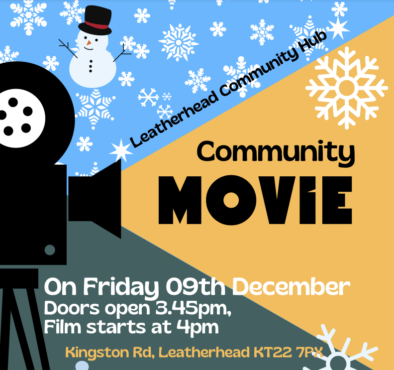 leatherheadhub's tweet photo. Get in the Christmas Spirit with our FREE Movie Night on Friday! 
Doors open at 3:45 &amp; we'll be showing a Christmas film suitable for young children as well as free snacks &amp; hot dogs.
Book your free place: https://t.co/4uel8VTZ8y
#local #community #leatherheadliving #leatherhead https://t.co/Vs3EHBTzPk