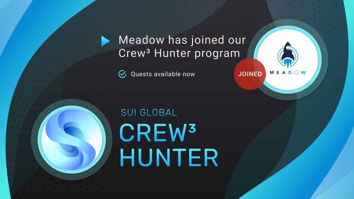 New partnership with <a href="/meadowlaunch/">Meadow</a> 🎉

🌊 The <a href="/meadowlaunch/">Meadow</a> Launchpad is a decentralized launchpad that will launch top tier crypto projects on the Sui network. 🚀

Go to our community in Crew3 and complete a Meadow quest! 
👉suiglobal.crew3.xyz
