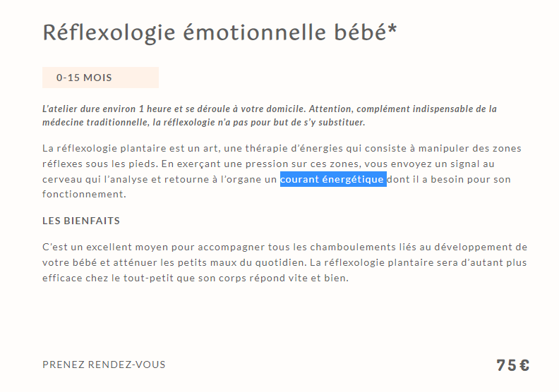 TroncheBiais's tweet image. Bullshit, encore du bullshit.
Je compatis avec les jeunes parents qui croisent tous les jours des offres charlatanesques de soin pour leur bébé.

La santé est une chose sérieuse.
Ceux qui font de la PUBLICITE pour des "thérapies" sont des commerçants, pas des soignants.