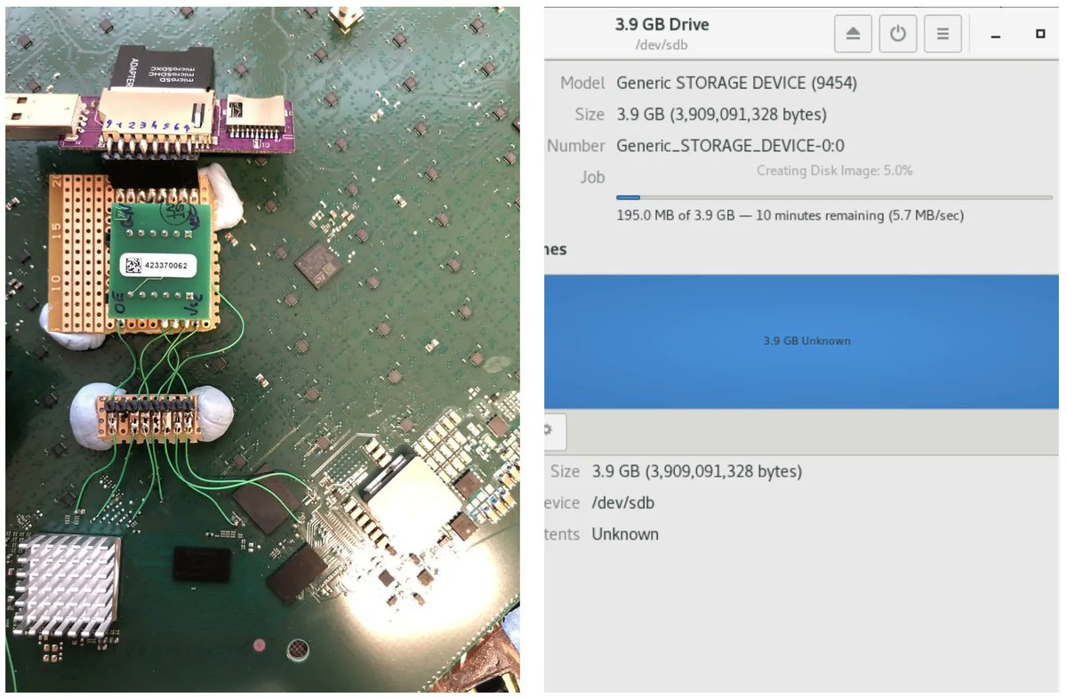 0xor0ne's tweet photo. Starlink User Terminal (UT) firmware dumping by @CosicBe
Cool writeup if you're into embedded security research

https://t.co/9v7BMksJyx

#iot #embedded #reverseengineering #hardware #infosec #hacking https://t.co/DVBwHLYFdz