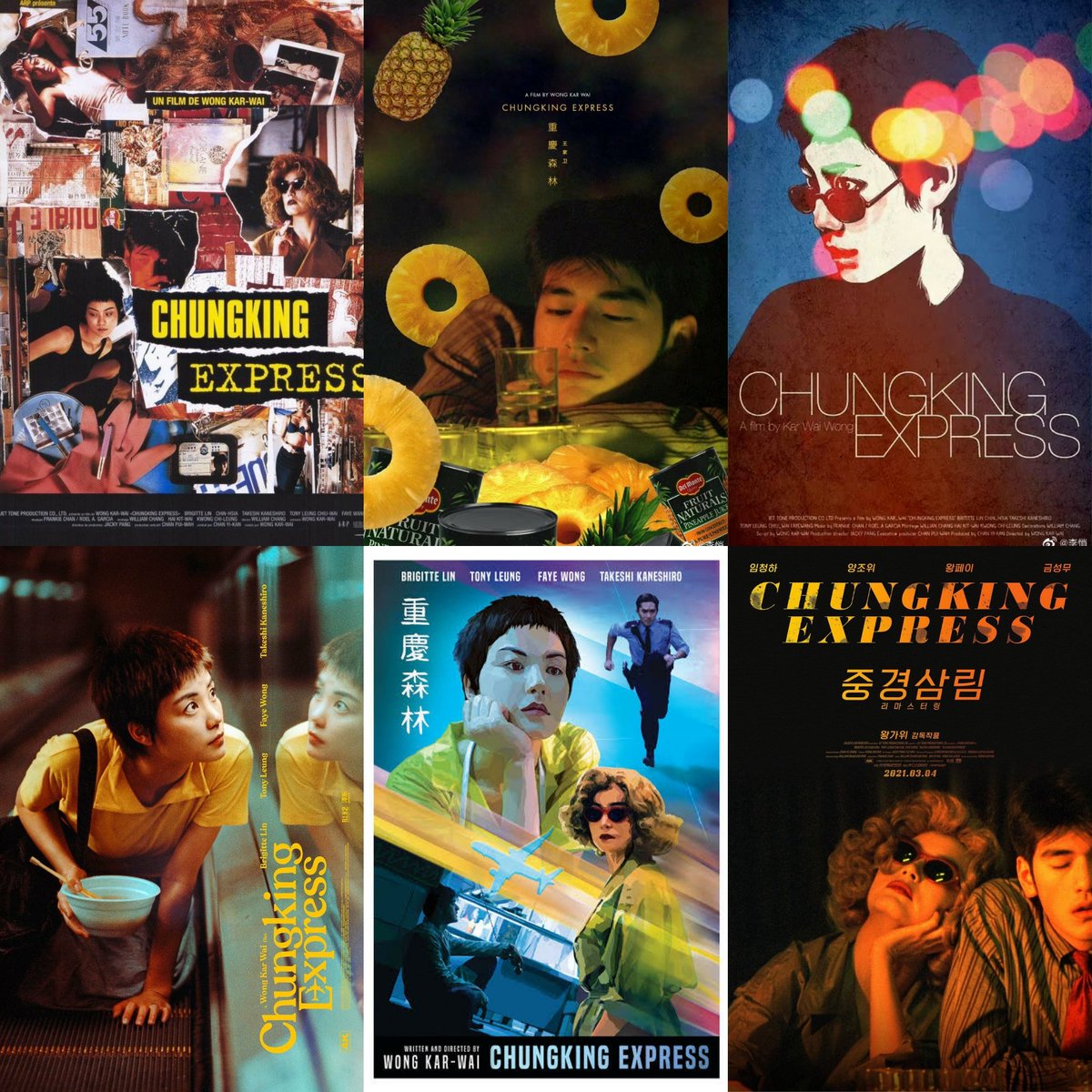 taesdawn26's tweet photo. posters of wong kar-wai's chungking express (1994) https://t.co/Ko3dRJATTm