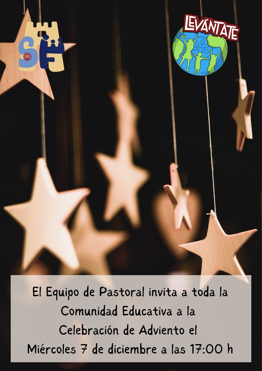 safa_feye's tweet photo. ¡Os esperamos!

#adviento #pastoral #colegiosfeye #safa_feye #levántate https://t.co/CGvXktYqGg