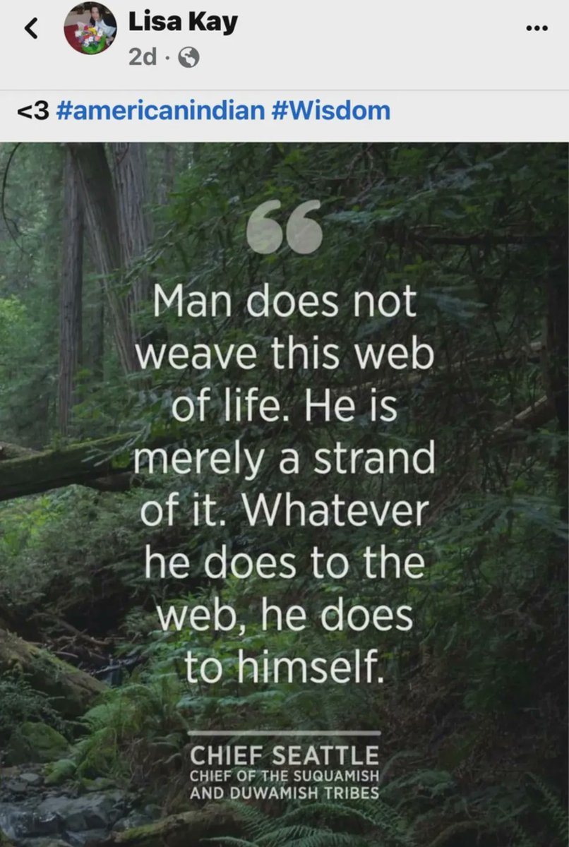 JodiLivon's tweet image. Powerful quote. #chiefseattle #purewisdom #Monday