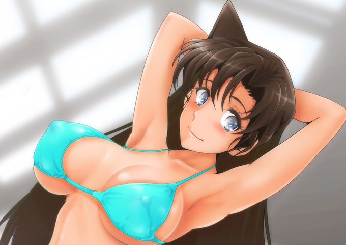 今日の過去絵!毛利蘭ちゃんビキニを貼って寝るのぜ。 