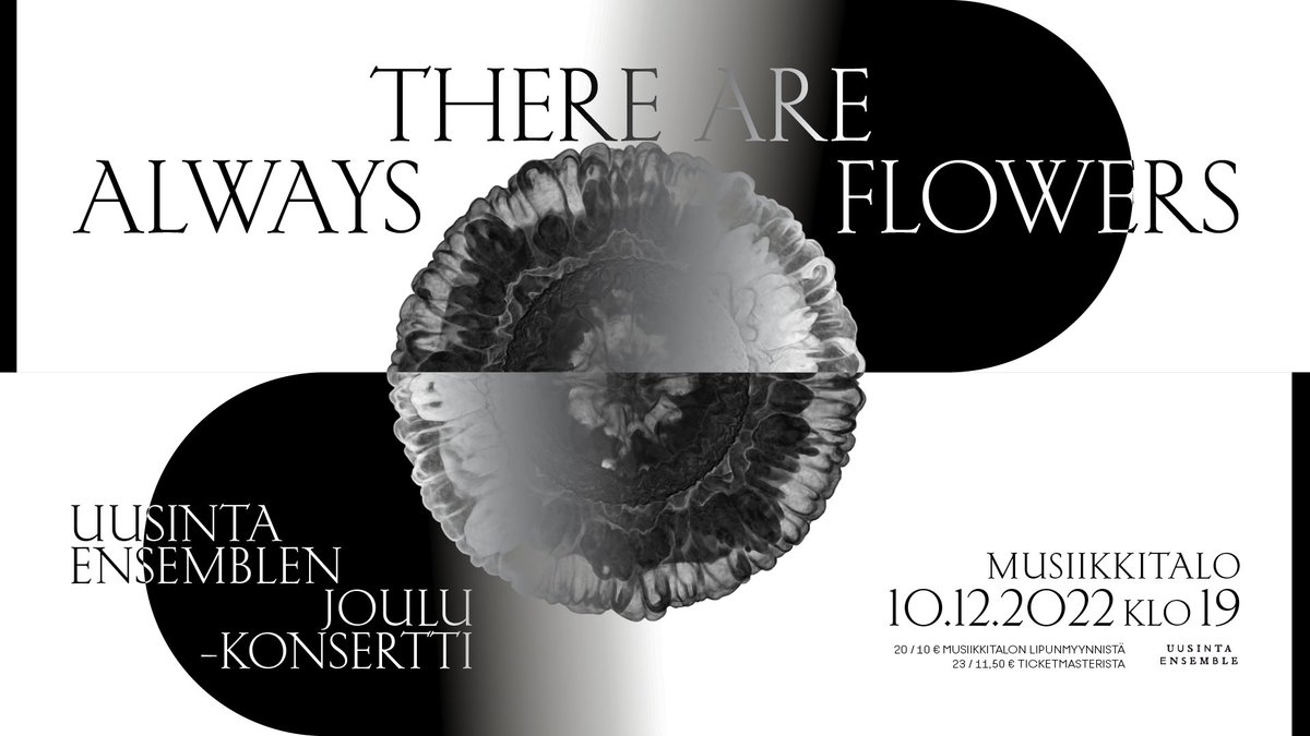 There are always flowers – Uusinta Ensemblen joulukonsertti soi tulevana lauantaina 10.12. klo 19 Musiikkitalossa! Liput: ticketmaster.fi/event/there-ar…

Tervetuloa konserttiin!