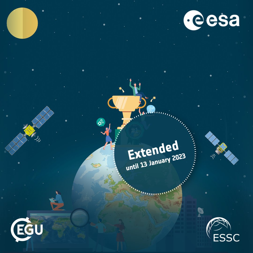 New deadline for the joint @esa/@EuroGeosciences #EOExcellenceAward! 
You now have until 13 January to nominate a worthy #EarthObservation colleague 🏆
This award will recognise outstanding contributions to the innovative use of Earth Observations: eoxcellence.com