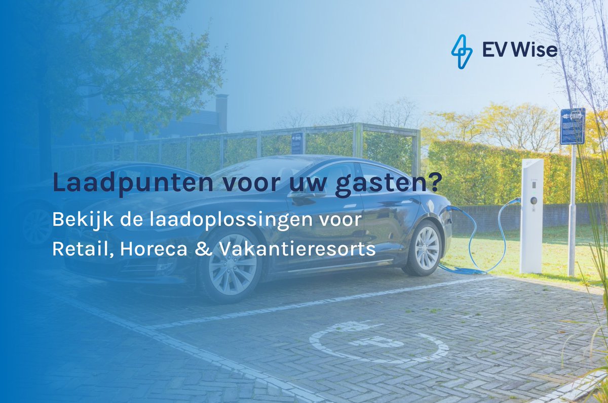 Laadpunten organiseren voor uw gasten? EV Wise regelt alles voor u. Zo heeft u als ondernemer meer oog voor uw gasten en geen zorgen over de laadpunten. ev-wise.com/laadoplossing-…