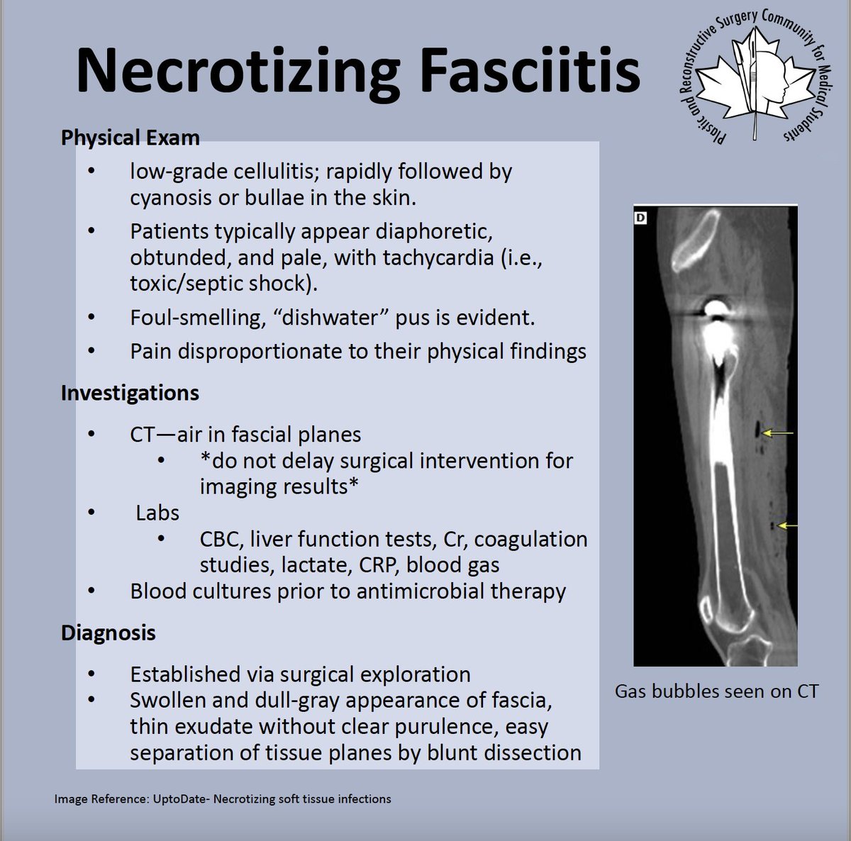 prscommunity's tweet photo. This week’s educational post is all about Necrotizing Fasciitis!!

Thanks to Annie Wu!

If there are any topics you’d like covered, please DM us! https://t.co/cPvTOBK2YX