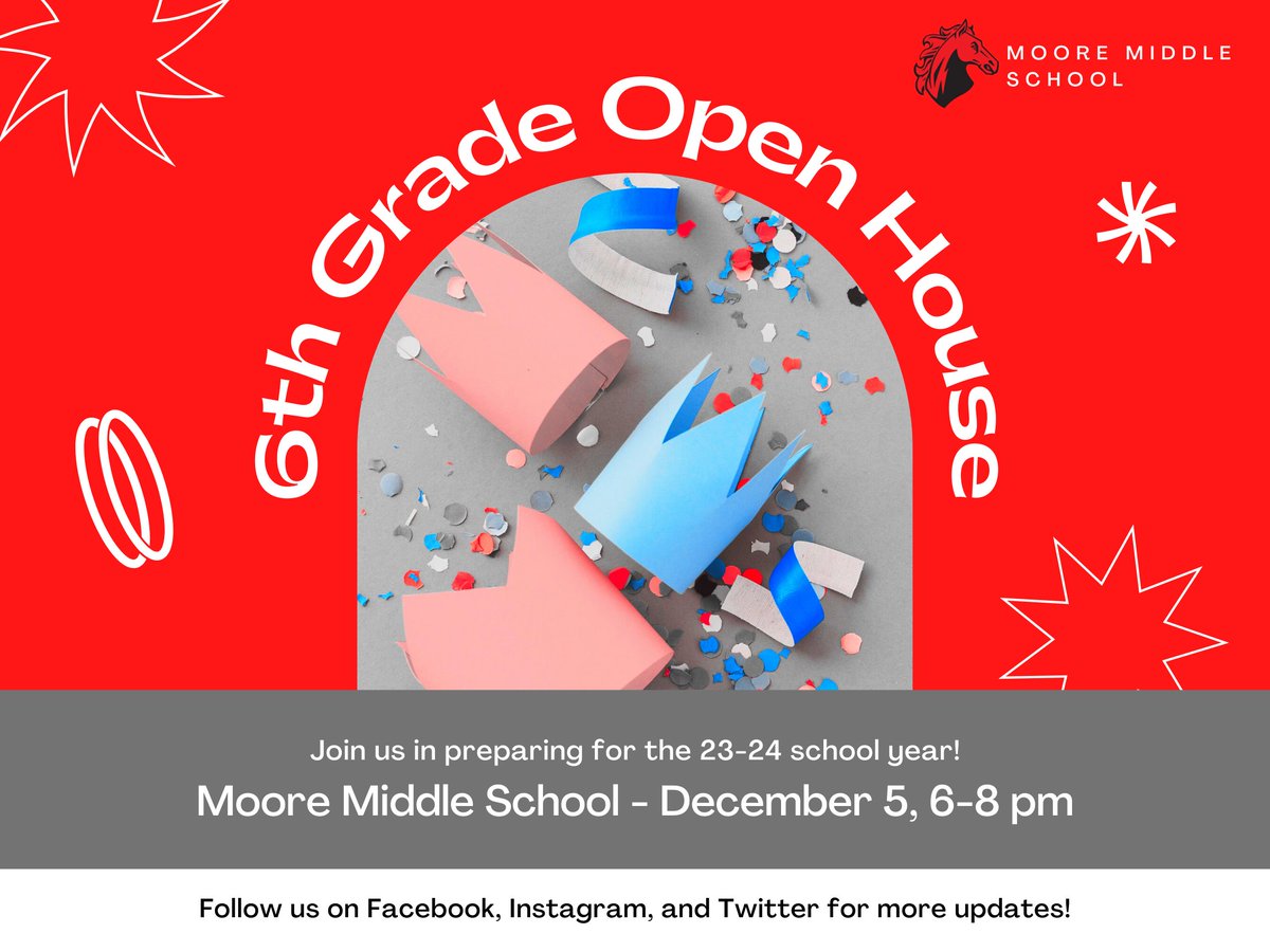 moore_middle's tweet photo. Join the Moore Family for our 6th Grade Open House tonight from 6-8 pm! Meet the teachers, create some art, drive a robot, and so much more! See you there!
8455 W. 88th Ave, Arvada, CO 80005

 #mooremiddleschool #greatdaytobeamustang #jeffcopublicschools #OpenHouse https://t.co/NcLcpXvZyW