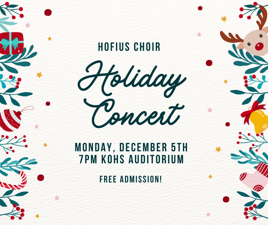 Our Holiday Concert is tonight at 7pm! We look forward to seeing you there. ⛄️🎄