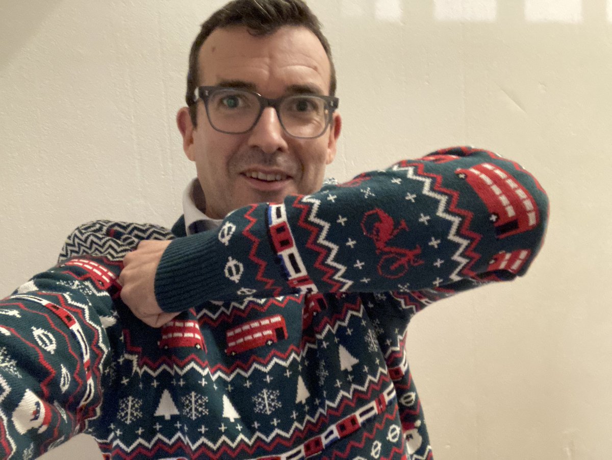 Massive thanks to the brilliant team at The London Transport Museum for including Santander Cycle’s on this year’s <a href="/tfl/">TfL</a> Christmas Jumper.🎅🎄🌲🤶🧑‍🎄🚲🚲🚲🚲

They are selling like hot cakes. 

ltmuseumshop.co.uk/christmas-gift…

<a href="/ltmuseum/">London Transport Museum</a>