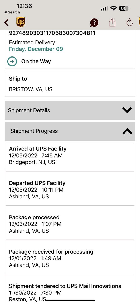 alycin1's tweet image. If anyone is wondering why it cost so much to send a package…per UPS tracking, this was dropped off ~17 miles from my house and look at the route it is taking to get to me. @UPS I think you may have some efficiency issues, but I’d still recommend you all day everyday over @FedEx