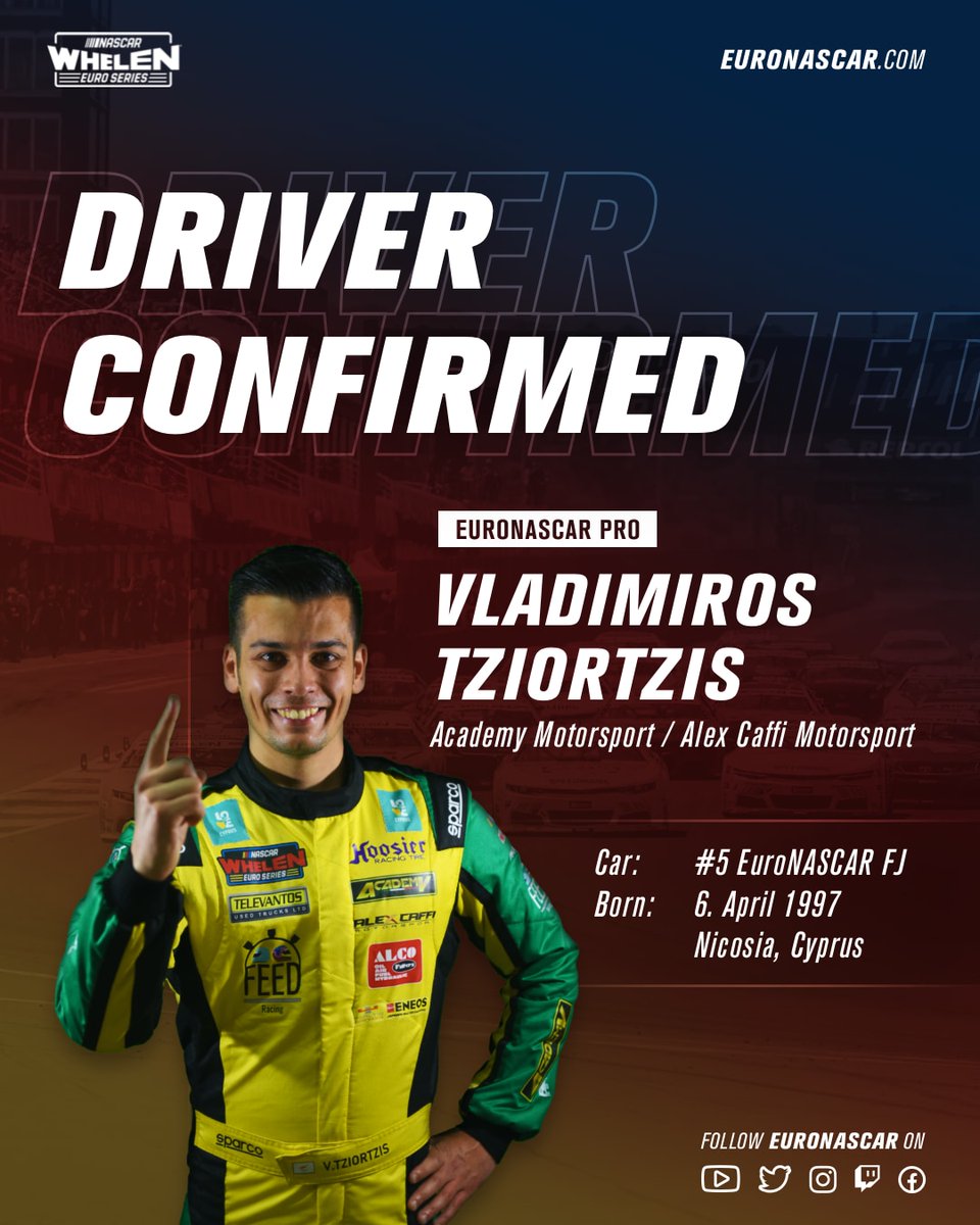 EuroNASCAR's tweet photo. BREAKING: @VTziortzis will step up to EuroNASCAR PRO with @AcademyMotorSp1 in 2023! Read more on https://t.co/qR1ree1hZN

👉 https://t.co/QMK8WTyKvA

#NASCAR #EuroNASCAR #PureRacing #NWES https://t.co/EgyvHQXvqk