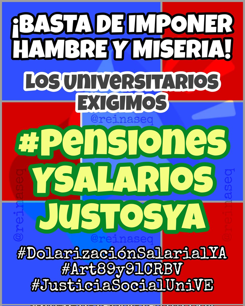 reinaseq's tweet photo. 🚨 VERGÜENZA NACIONAL || En este Día del Profesor Universitario recordamos q la NEFASTA IMPOSICIÓN OFICIAL de #SalariosInhumanos y APLANADOS nos mantiene sumergidos en POBREZA EXTREMA

SOBRAN MOTIVOS PARA SEGUIR ACTIVOS EN #LuchaUniVE por #PensionesYSalariosJustosYA @OITAmericas https://t.co/J97623iBhk