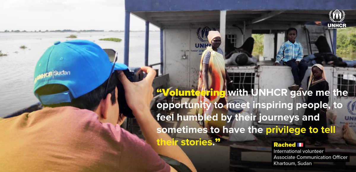 UNHCRinSudan's tweet photo. This #VolunteerDay, let's appreciate the important role of volunteers like Rached in responding to humanitarian crises.

#TogetherActNow | #IVD2022 https://t.co/zjJ6YmNQlW