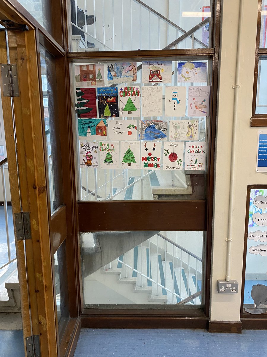 dept_art's tweet photo. 🎄🎨Our Department Christmas Card Competition display is taking shape🎄🎨Looking forward to seeing all of the entries on display this week!! #festivecrafts #creativecompetitions https://t.co/6j8vC1VjS8