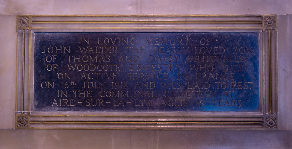 CountNikolai's tweet photo. @Britwarmemorial St. Oswald's, Oswestry, Shropshire. John Walter Whitfield, d. 1918 https://t.co/nDiEJY2lpq https://t.co/dHMY9cDuxF