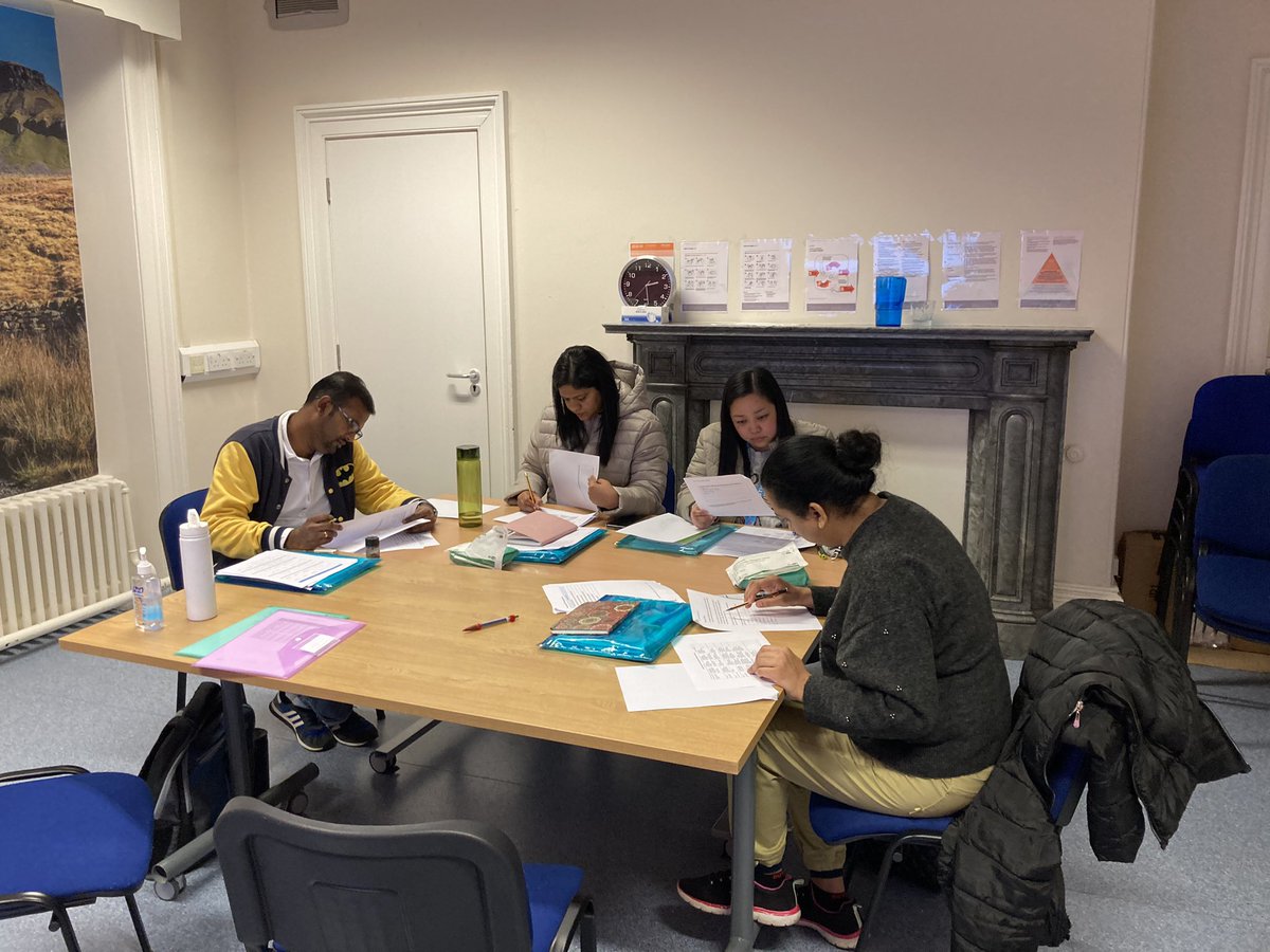 bthftOSN's tweet photo. Cohort 10a here practicing some of their written stations. This afternoon they completed Fluid Balance & Braden Pressure Ulcer Assessment.
It’s great discussing our collective experiences in using similar tools in practice. #osceprep #nmcTOC #nmc #experiencednurses https://t.co/ApwZgF1Dci