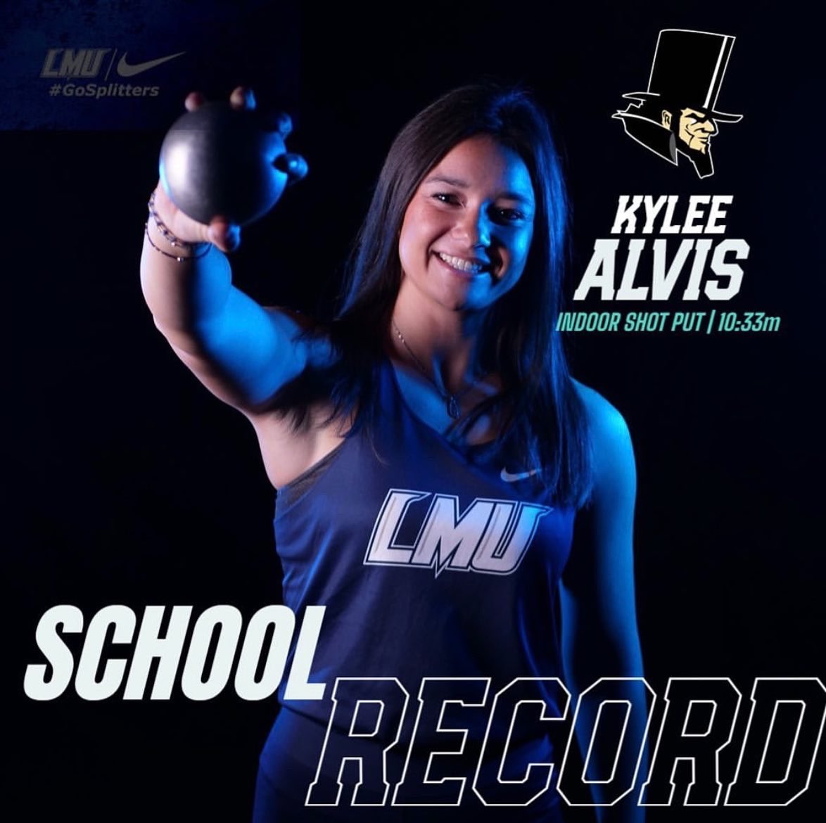 AlvisAlicia's tweet photo. So proud of this girl!💙
@kylee_m_alvis broke the shot put record in her first college meet as a freshman at LMU!💪 
#mightymouse #LMU #GoSplitters https://t.co/hsl2ak7wqM