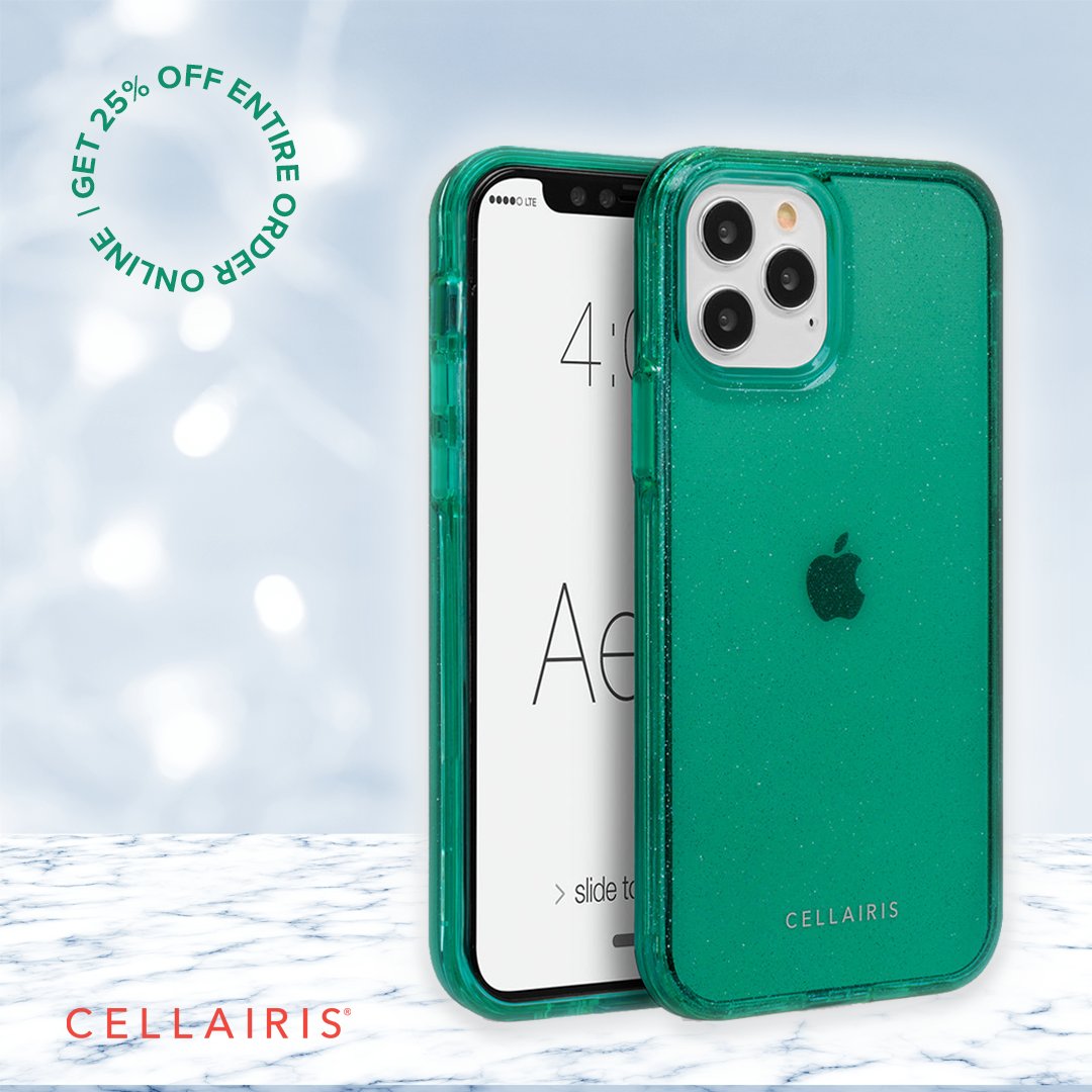 Cellairis's tweet photo. Our new Aero Glitter iPhone 14 Cases are here!
🎄✨ Shop now to get 25% off your entire order 
online! It's the perfect time to upgrade your phone 
case - so visit https://t.co/O9WSpNH9yF to see all what we've 
got to offer 👀🧡 #HolidaySale #iPhone14Cases #Cellairis https://t.co/pd4asXDRr3