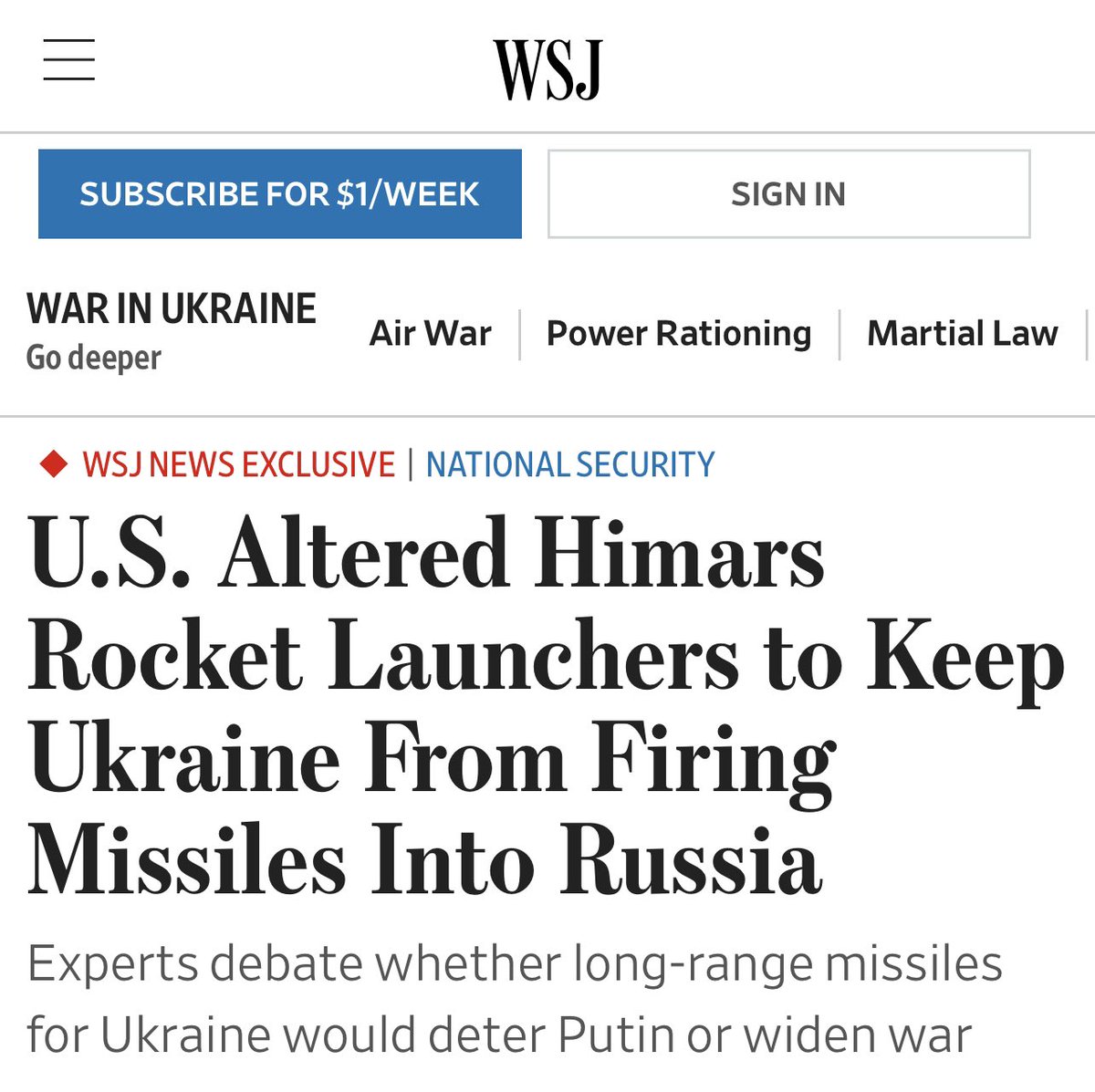 RT @apmassaro3: So HIMARS in Ukraine can’t fire ATACMS https://t.co/5D4O38Iat3