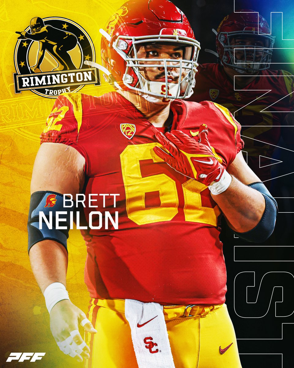 rimingtontrophy's tweet image. We are so excited to announce our three finalists for the 2022 Rimington Trophy!

Brett Neilon, @uscfb 
Olusegun Oluwatimi @UMichFootball 
John Michael Schmitz, @GopherFootball 

Our winner will be announced this Thursday, December 8th on the ESPN College Football Awards Show.