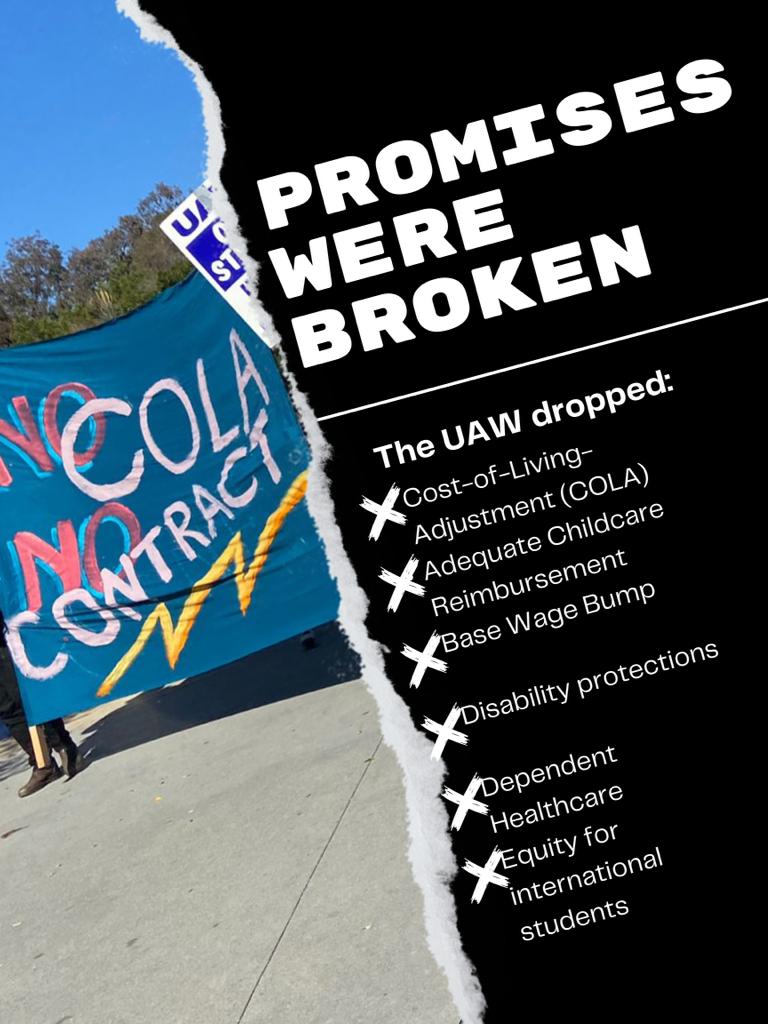 UCSD 4 COLA || DISCLOSE & DIVEST (@colaucsd) on Twitter photo Those of us committed to winning a COLA for ALL cannot support the direction of bargaining for @uaw2865 & <a href="/sruuaw/">Student Researchers United-UAW</a>. We need an end to rent burden, not a modest raise. We deserve adequate benefits and protections, not a slight improvement over the status quo.
How do we get there?🧵 Those of us committed to winning a COLA for ALL cannot support the direction of bargaining for @uaw2865 & <a href="/sruuaw/">Student Researchers United-UAW</a>. We need an end to rent burden, not a modest raise. We deserve adequate benefits and protections, not a slight improvement over the status quo.
How do we get there?🧵