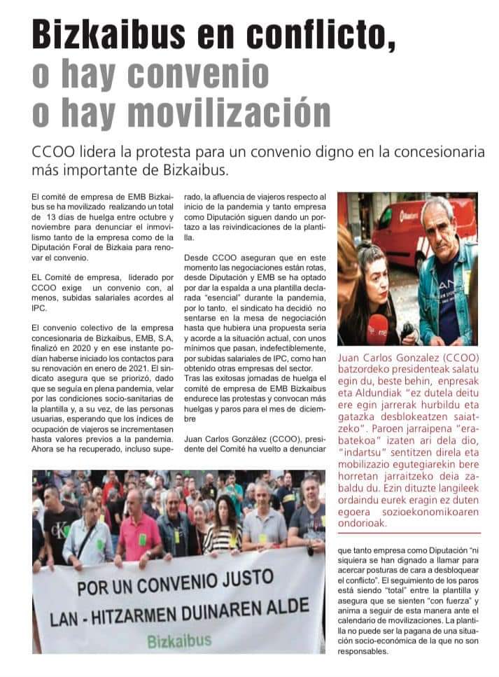 AlfonsoRiosV's tweet photo. Muchas personas usuarias se están preguntando qué es lo que ocurre en #Bizkaibus y de dónde deriva el conflicto que está generando movilizaciones de la plantilla y paros en el servicio.
La publicación #Biltzar de @CCOOeuskadi recoge la explicación del propio comité de empresa https://t.co/EftavqZ001