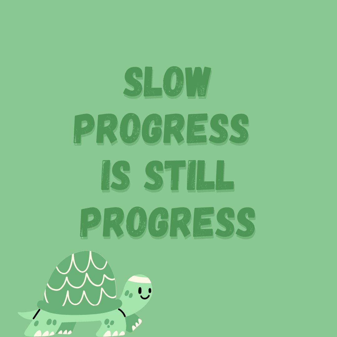 Be proud of how far you've come. Slow progress is still progress. #MotivationMonday